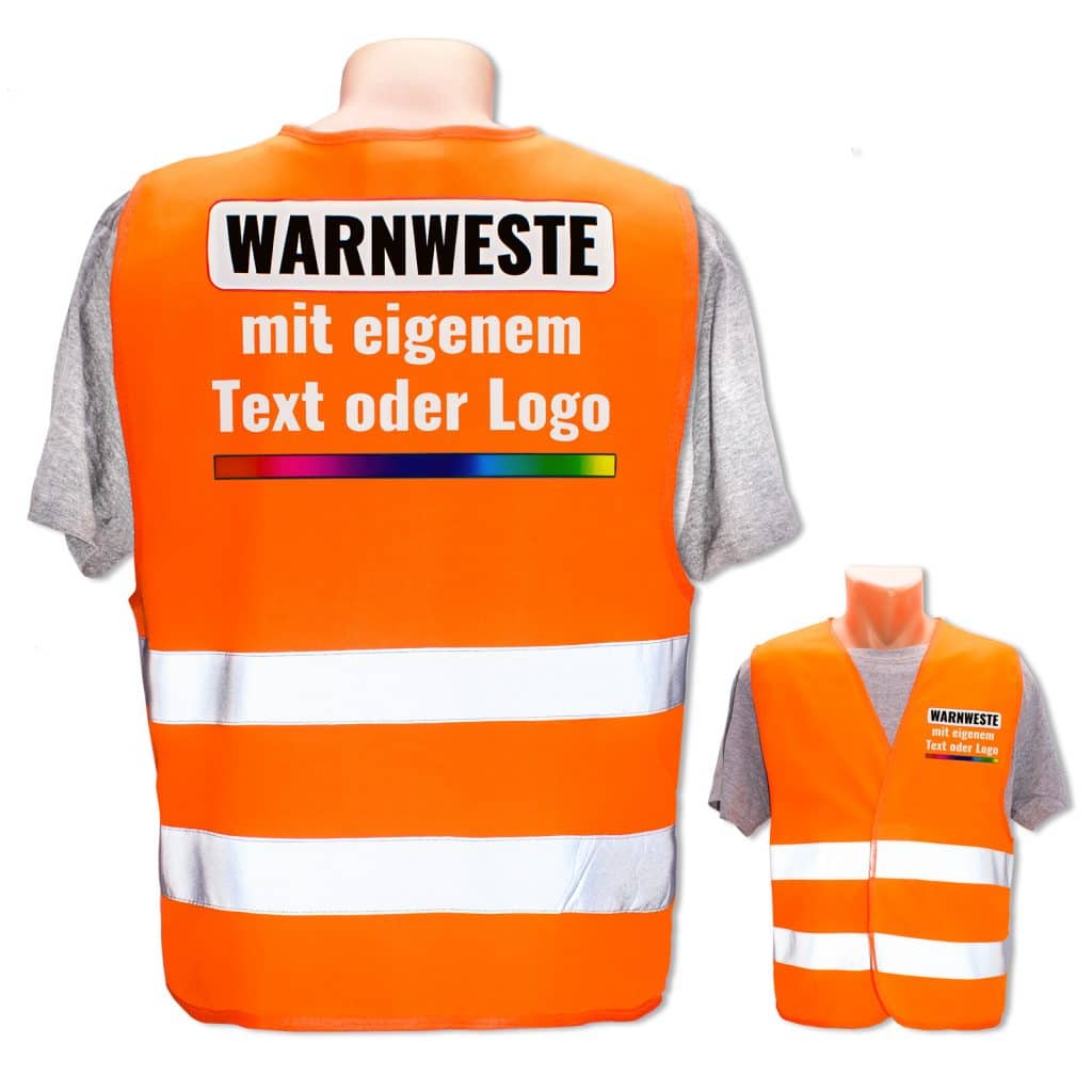 WarnwestenDruckerei Warnwesten mit zwei Leuchtstreifen // viele