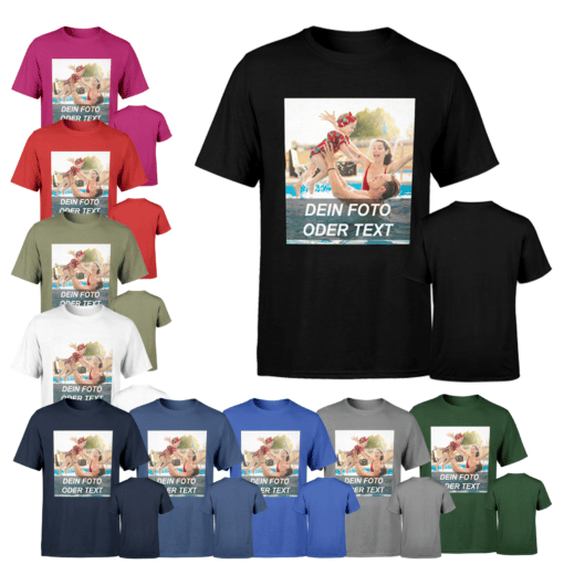 Bio Baumwolle T-Shirt selbst gestalten * vollfarbig bedruckt OEKO-TEX Tinte
