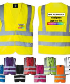 Vier-Streifen-Warnweste mit Klettverschluss // viele Farben und Größen
