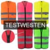 Unbedruckte Test-Reißverschluss-Warnwesten mit zwei Leuchtstreifen