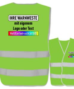 Warnwesten von EasyMesh mit zwei Leuchtstreifen & Klettverschluss // viele Farben und Größen // auf Wunsch bedruckt