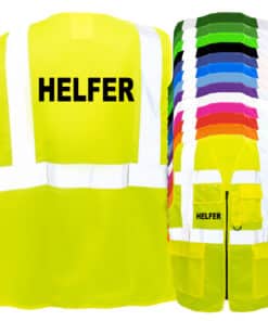 Helfer-Multifunktionsweste mit Taschen und Reißverschluss // große Farbauswahl