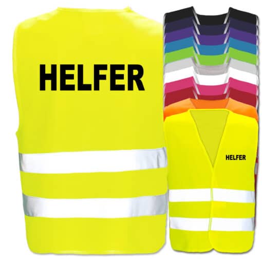 Helfer-Warnwesten mit zwei Leuchtstreifen