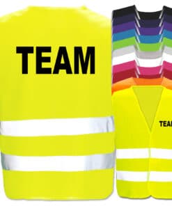 Team-Warnwesten mit zwei Leuchtstreifen