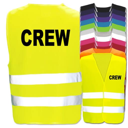 Crew-Warnwesten mit zwei Leuchtstreifen