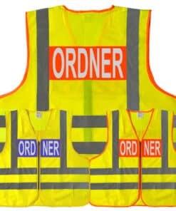 Dönges-Signalweste gelb/orange und gelb/blau nach BMI-Vorgabe mit 4 Leuchtstreifen // Begriff: Ordner