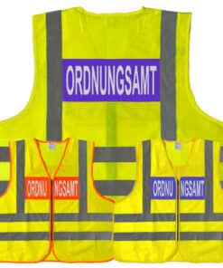 Dönges-Signalweste gelb/orange und gelb/blau nach BMI-Vorgabe mit 4 Leuchtstreifen // Begriff: Ordnungsamt