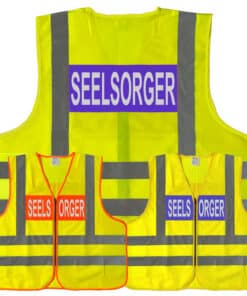 Dönges-Signalweste gelb/orange und gelb/blau nach BMI-Vorgabe mit 4 Leuchtstreifen // Begriff: Seelsorger