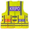 Dönges-Signalweste gelb/orange und gelb/blau nach BMI-Vorgabe mit 4 Leuchtstreifen // Begriff: Kripo