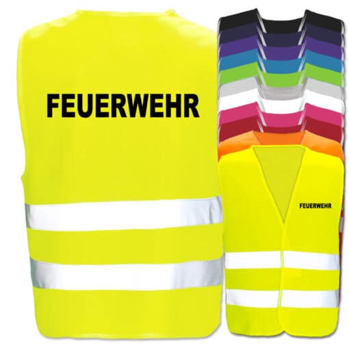 Feuerwehr-Warnwesten mit zwei Leuchtstreifen