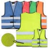 Unbedruckte Mesh-Warnwesten mit zwei Leuchtstreifen