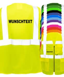 Wunschtext-Multifunktionsweste mit Taschen und Reißverschluss