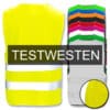 Unbedruckte Test-Warnwesten mit zwei Leuchtstreifen