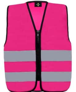 Reißverschluss-Warnwesten für Kinder mit zwei Leuchtstreifen // von Kita bis Grundschule - Magenta, S