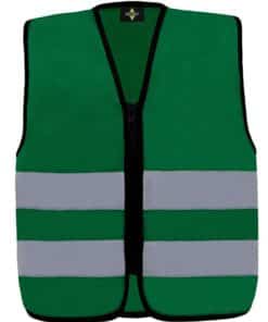 Reißverschluss-Warnwesten für Kinder mit zwei Leuchtstreifen // von Kita bis Grundschule - Waldgrün, S