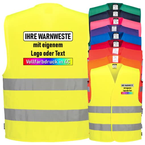 Portwest C474 / F474 Warnweste mit zwei Reflexstreifen & Klettverschluss