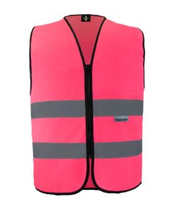 Reißverschluss-Warnwesten für Kinder mit zwei Leuchtstreifen // von Kita bis Grundschule - Neon Pink, S