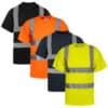 Hi-Vis T-Shirts Korntex KXShirt "Cordoba" mit 4 Leuchtstreifen und atmungsaktiver Polyester // Warnschutz-Shirt in Signalfarben // auf Wunsch bedruckt mit Ihrem Design