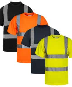 Hi-Vis T-Shirts Korntex KXShirt "Cordoba" mit 4 Leuchtstreifen und atmungsaktiver Polyester // Warnschutz-Shirt in Signalfarben // auf Wunsch bedruckt mit Ihrem Design