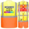 Portwest S476 (Berlin) und S376 (Prag) Premium Warnschutz Exekutiv Warnweste mit Reißverschluss, Taschen und 4 Leuchtstreifen