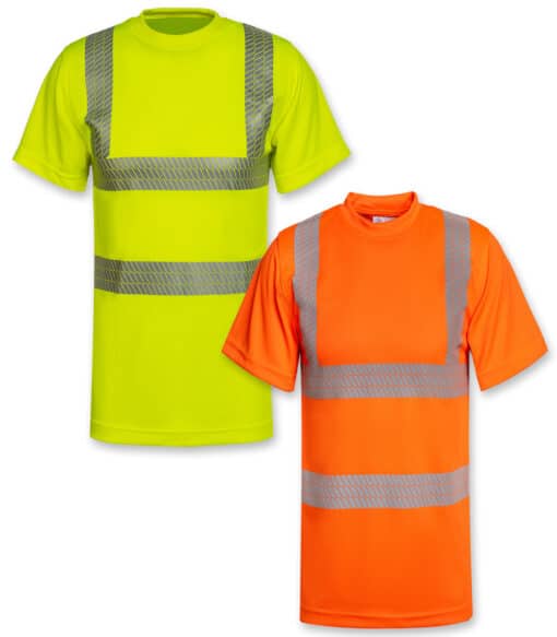 Hi-Vis T-Shirts Korntex KXBRS "Alhambra" mit segmentierten Leuchtstreifen // Warnschutz-Shirt in Signalfarben // auf Wunsch bedruckt mit Ihrem Design