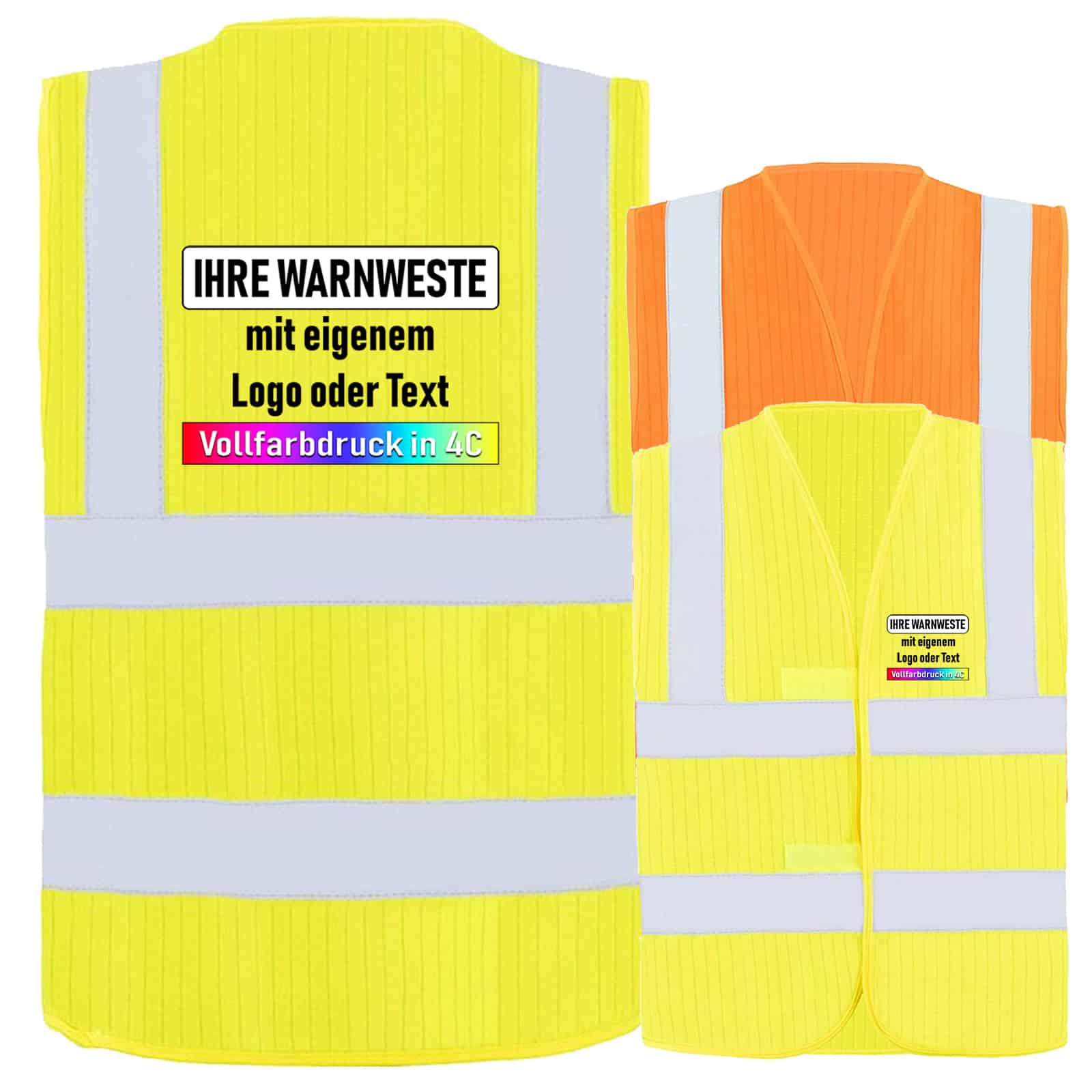 Hochwertige Triple Norm Warnweste Korntex "Dardanel" KXFRA // flammhemmend und antistatisch // optional mit Druck