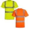 Hi-Vis T-Shirts Korntex KXBRS "Alhambra" mit segmentierten Leuchtstreifen // Warnschutz-Shirt in Signalfarben // auf Wunsch bedruckt mit Ihrem Design