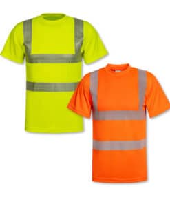 Hi-Vis T-Shirts Korntex KXBRS "Alhambra" mit segmentierten Leuchtstreifen // Warnschutz-Shirt in Signalfarben // auf Wunsch bedruckt mit Ihrem Design