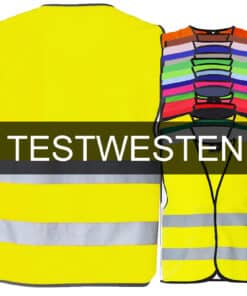 Unbedruckte Korntex Test-Warnwesten mit zwei Leuchtstreifen
