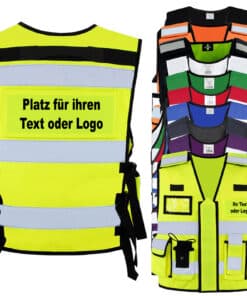 Tactical Weste „Bonn“ // multifunktionale Warnweste für Einsatzkräfte, Security & Ordnungsdienste // optional mit Klett-Patch & Aufdruck