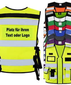Tactical Weste „Bonn“ // multifunktionale Warnweste für Einsatzkräfte, Security & Ordnungsdienste // optional mit Klett-Patch & Aufdruck