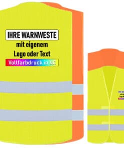 Korntex ISO-Warnweste KXX217 "Freiburg" mit zwei Leuchtstreifen und Klettverschluss // optional mit Druck