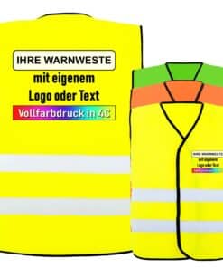 Korntex Warnweste „Soltau“ Comfort-Fit mit schwarzem Saum // optional mit Aufdruck