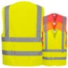 Unbedruckte Portwest C470 Warnschutz 4-Streifen Weste mit Schulterreflexband