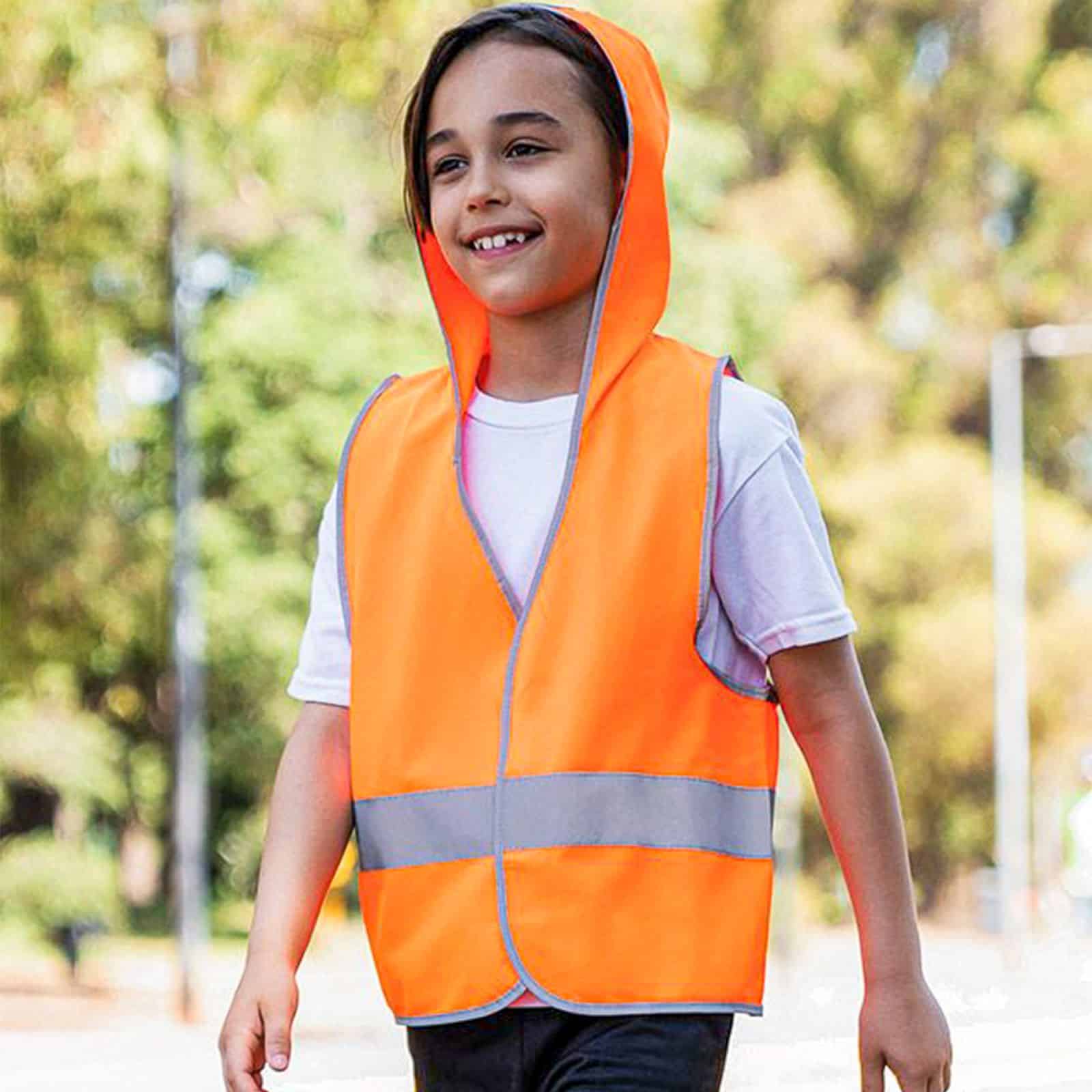 Korntex Kinder Warnweste mit Kapuze „Odense“ // für Kinder der Grundschule – Bild 2