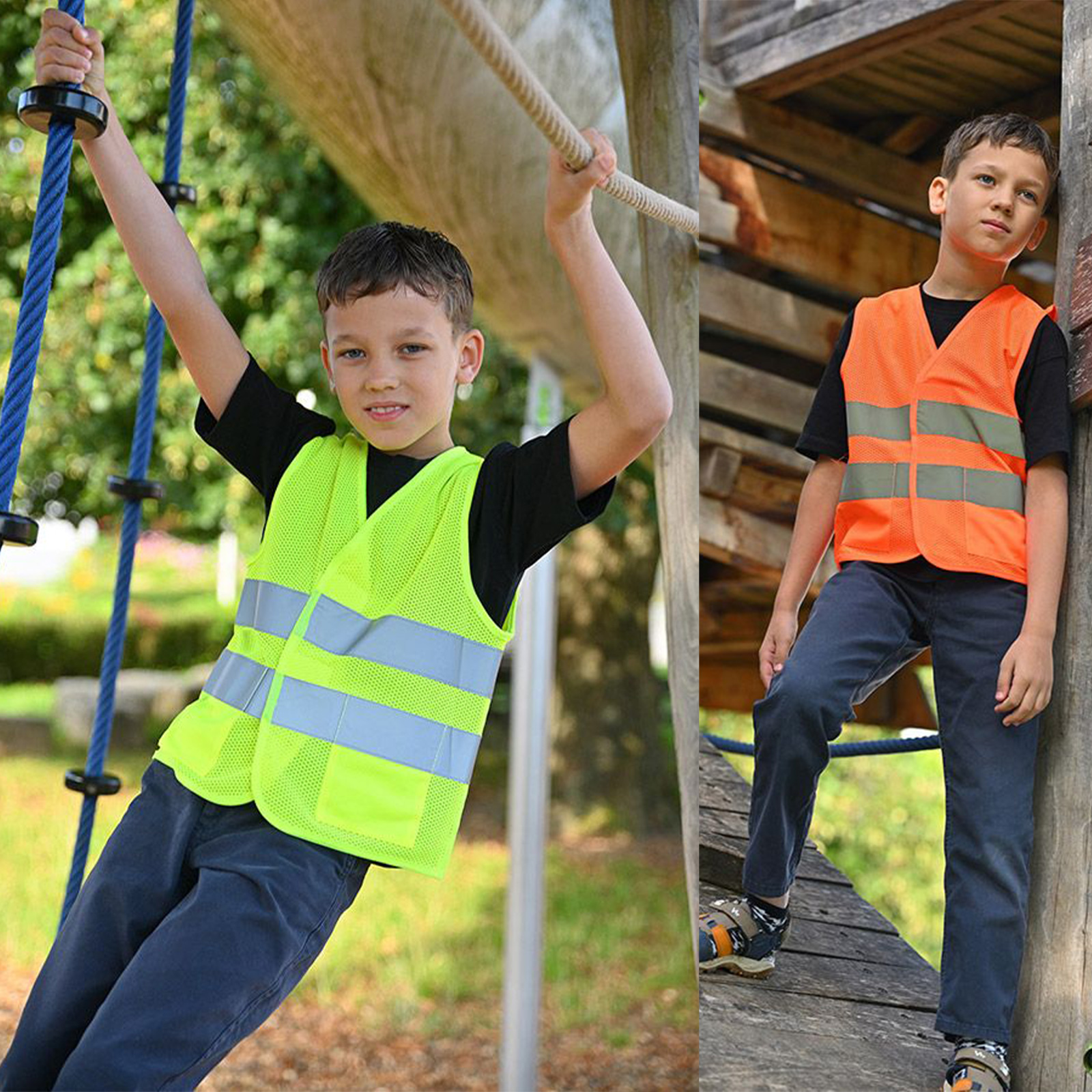 Korntex Kinder Mesh Warnweste „Korfu“ // von Kita bis Grundschule – Bild 2